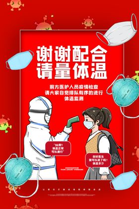 测量体温公益活动宣传海报素材