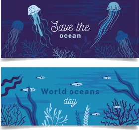 海洋日主题横幅设计