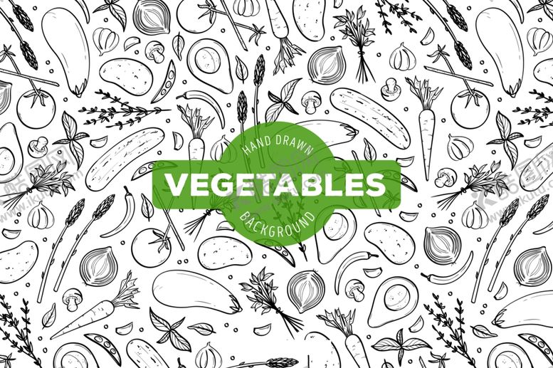 编号：97322210100923205914【酷图网】源文件下载-手绘餐饮食材背景底纹