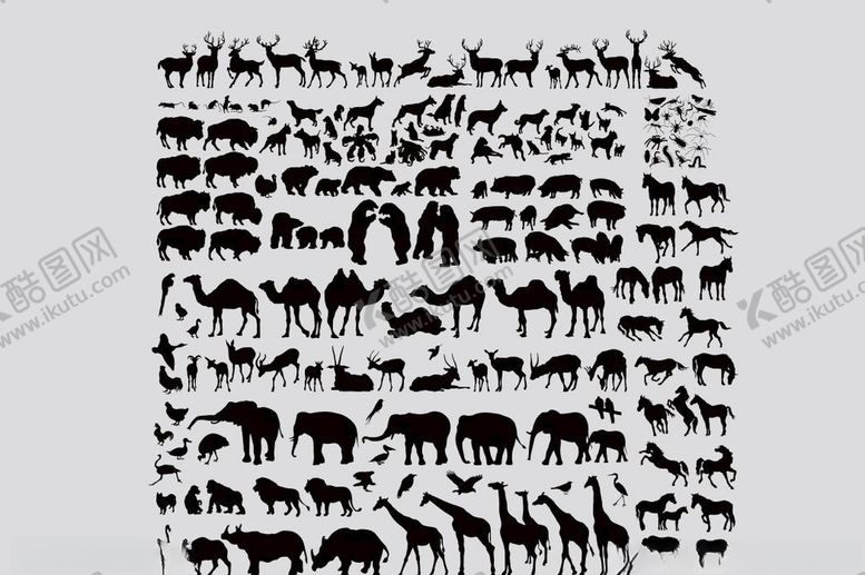 编号：87709610010218423787【酷图网】源文件下载-动物剪影