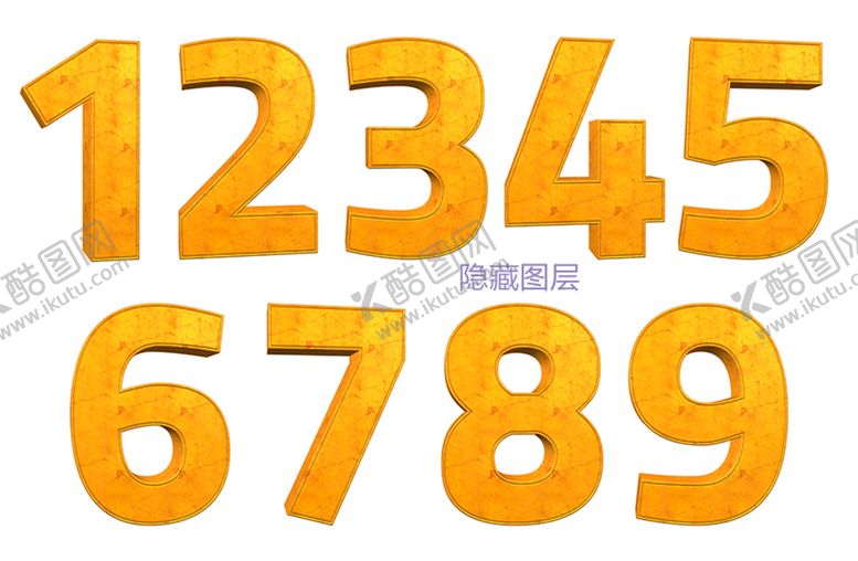 编号：17259009161120114186【酷图网】源文件下载-3D金色数字