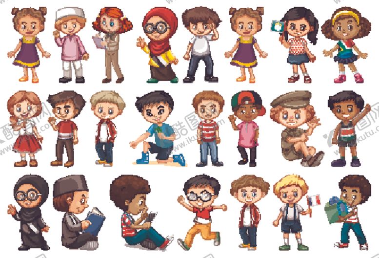 编号：99285309280936095515【酷图网】源文件下载-矢量儿童集合