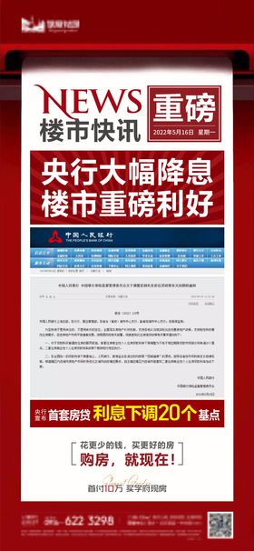 地产政策优惠大字报单图海报