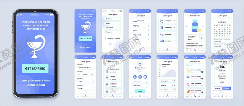 编号：36683109260754305948【酷图网】源文件下载-手机应用界面设计展示