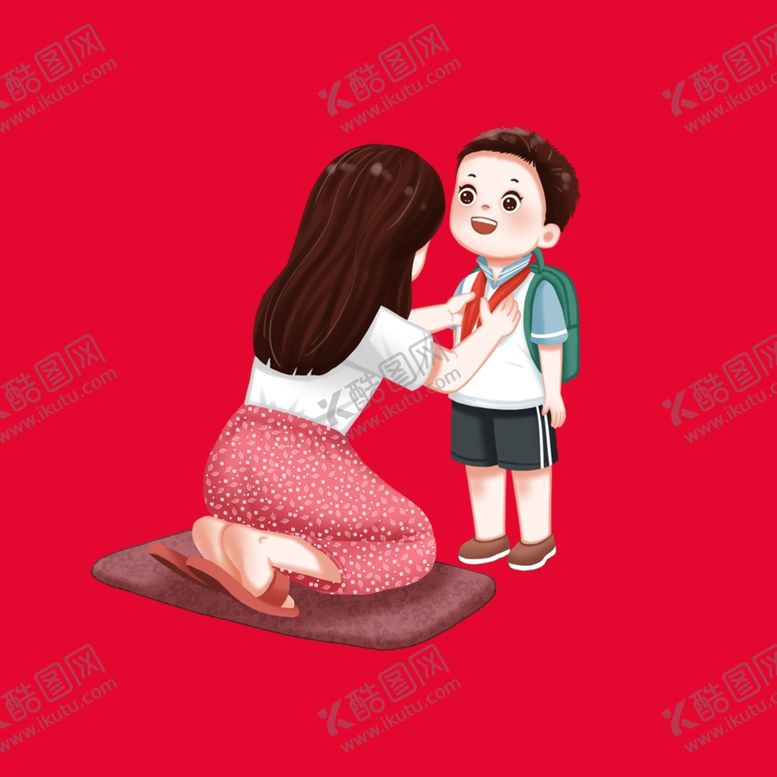 编号：45374302171845141842【酷图网】源文件下载-手绘亲子人物