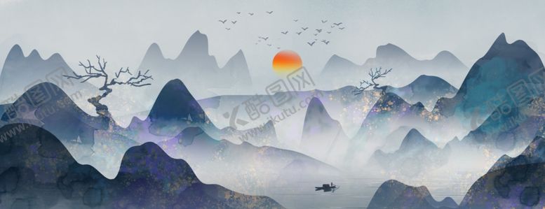 编号：11701006250547361207【酷图网】源文件下载-水墨山水