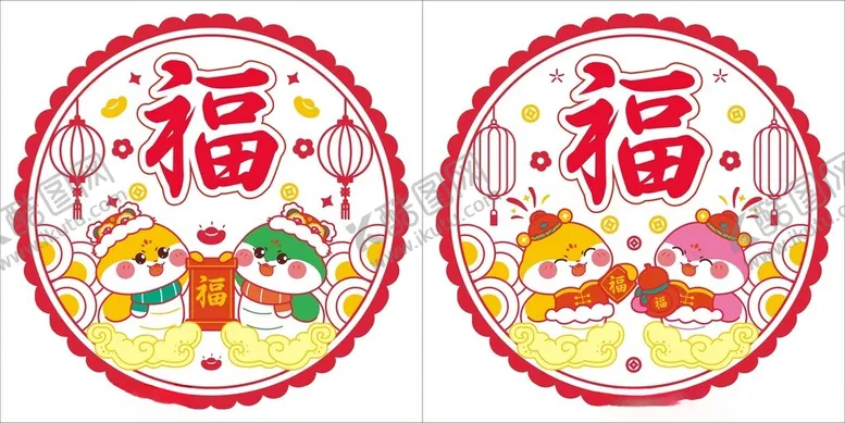 编号：44246402221927464349【酷图网】源文件下载-蛇年窗花