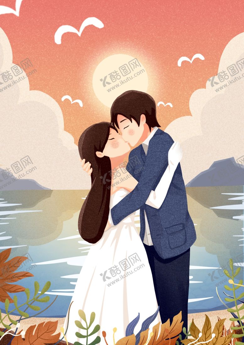 编号：40930507081040182856【酷图网】源文件下载-情侣插画