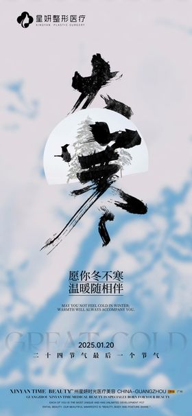 大寒节气海报整形医美二十四