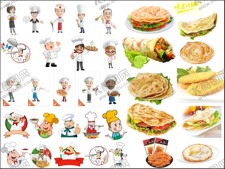 编号：25273211172116151892【酷图网】源文件下载-厨师  鸡蛋灌饼  手抓饼