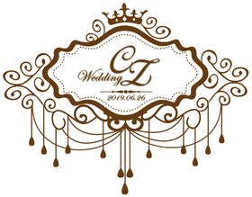 CZ婚礼logo咖啡色欧式花