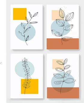 简约植物几何背景