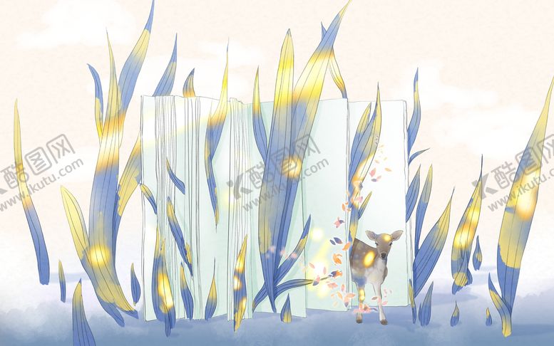 编号：28639110030116016975【酷图网】源文件下载- 唯美麋鹿插画图片