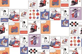 房子星星雨点树叶漫画