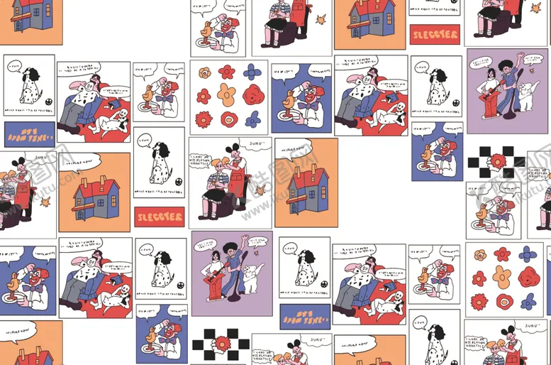 编号：28304407121512028656【酷图网】源文件下载-狗房子人漫画
