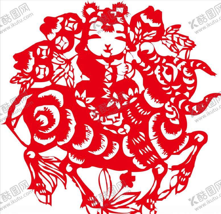 编号：57747107061139425870【酷图网】源文件下载-2021年牛剪纸春节窗花图案