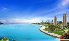 地产湖景桁架江景