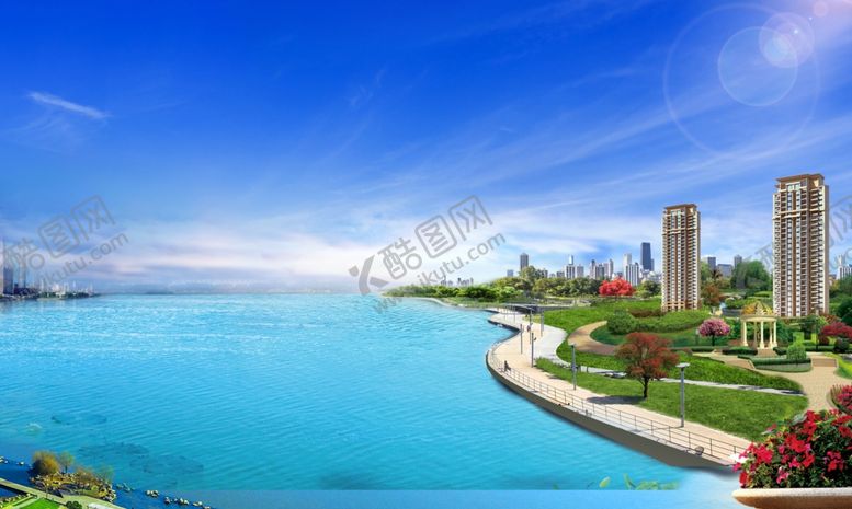 编号：20973507020103281667【酷图网】源文件下载-地产湖景桁架江景