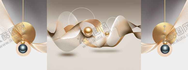 编号：75293112111931264728【酷图网】源文件下载-轻奢吊坠线条艺术挂画装饰画