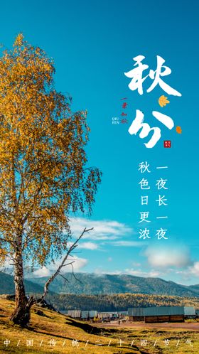 摄影图元素传统秋分节气海报