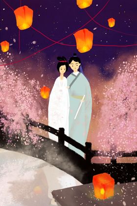 情人节创意插画海报