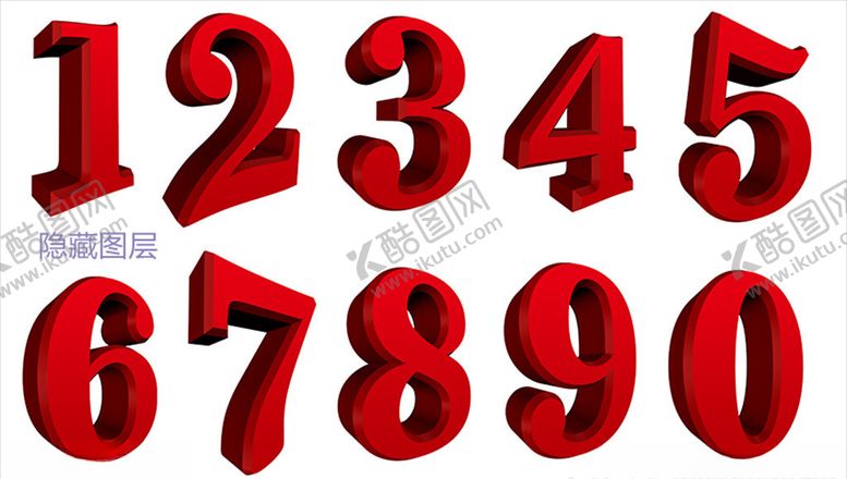 编号：24789709251832263774【酷图网】源文件下载-红色立体数字