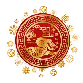 2023兔年新年素材贴纸艺术设计