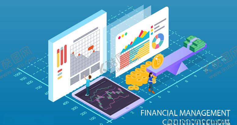 编号：19159310102144023738【酷图网】源文件下载-2.5D金融数据分析科技场景插