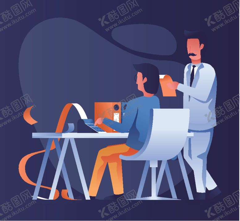 编号：25874204162218166359【酷图网】源文件下载-扁平化办公生活插画