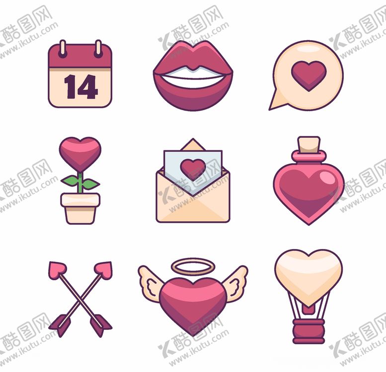 编号：64575209210502505237【酷图网】源文件下载-浪漫情人节元素