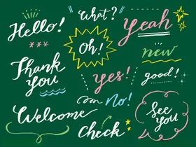 黑板上的多彩手写英文短语