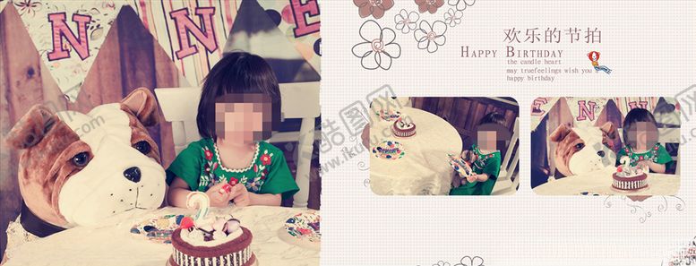 编号：22472606271432548484【酷图网】源文件下载-宽屏儿童周岁纪念相册PSD模板
