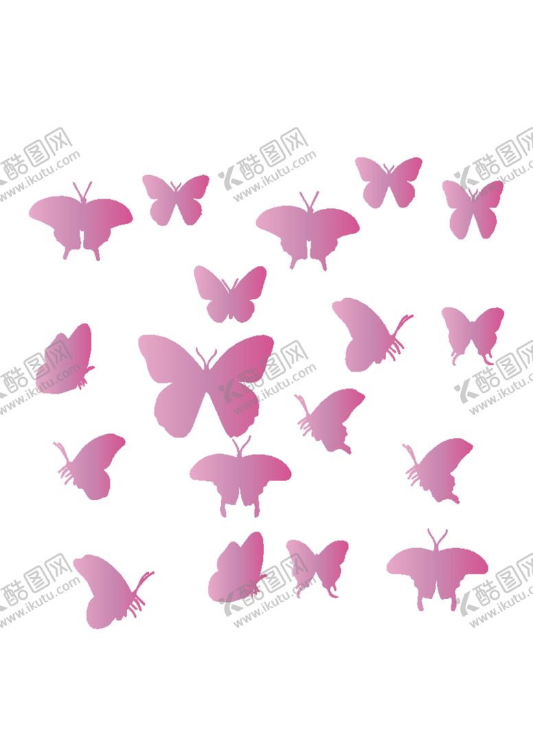 编号：69338512181029097416【酷图网】源文件下载-蝴蝶剪影合集