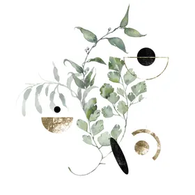 小清新水彩植物树枝