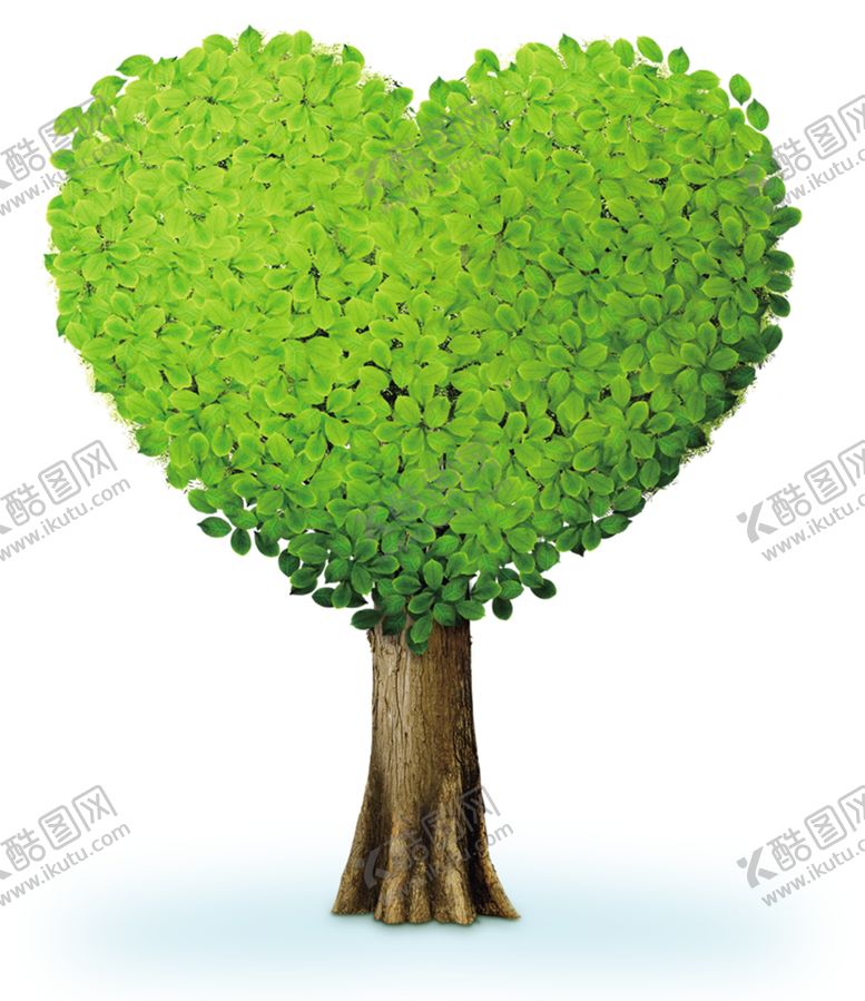 编号：10613209172151485008【酷图网】源文件下载-创意爱心绿树免抠元素