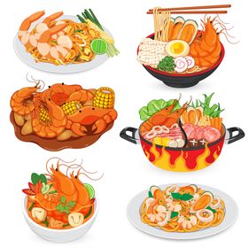 火锅美食插画