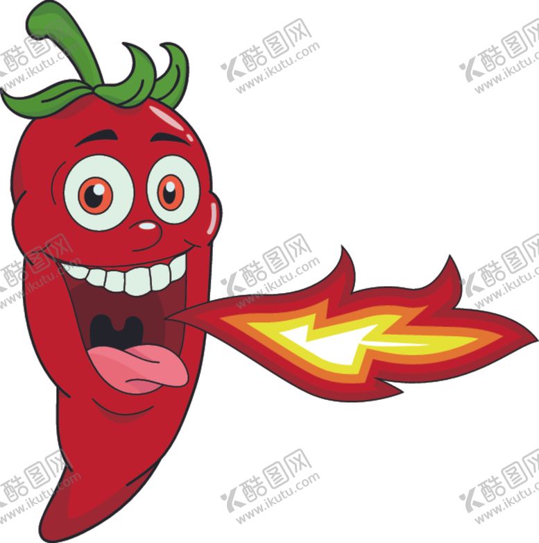 编号：24506007030318346132【酷图网】源文件下载-矢量喷火的红辣椒EPS