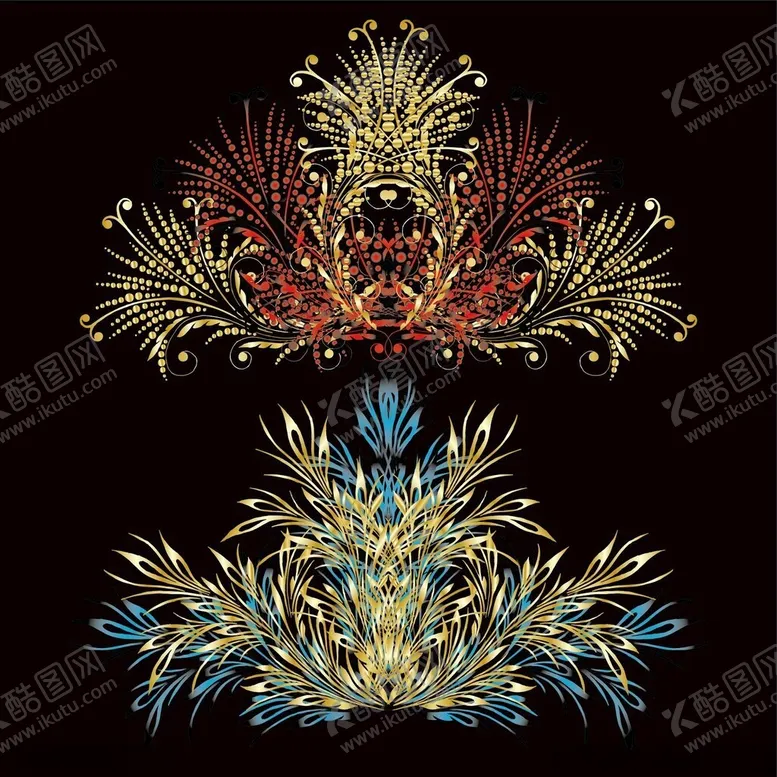 编号：57364504031436011712【酷图网】源文件下载-华丽多彩植物装饰图案