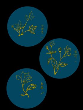 花卉（白胶香、茉莉、玉兰）