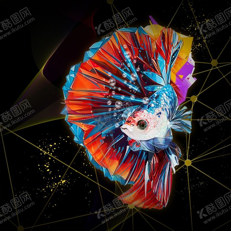 编号：41989610240337389649【酷图网】源文件下载-孔雀鱼新中式玄关晶瓷画