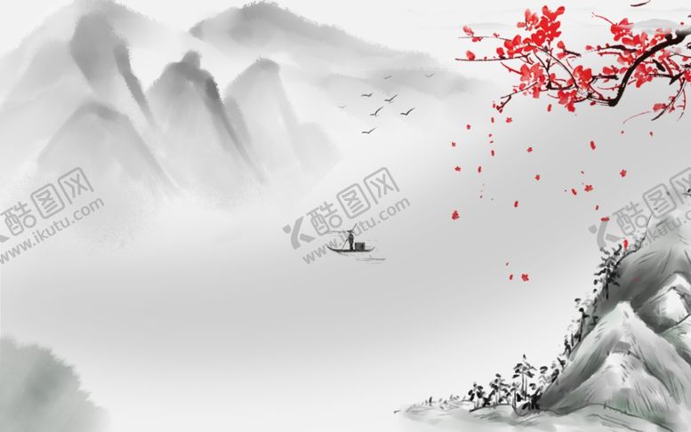 编号：32875101301220238462【酷图网】源文件下载-水墨山水背景