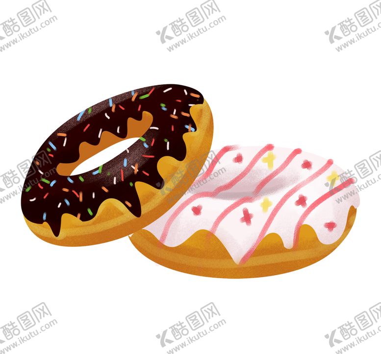 编号：37095410041544480528【酷图网】源文件下载-卡通甜甜圈插画  