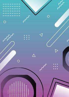 清新底色简单几何线条装饰