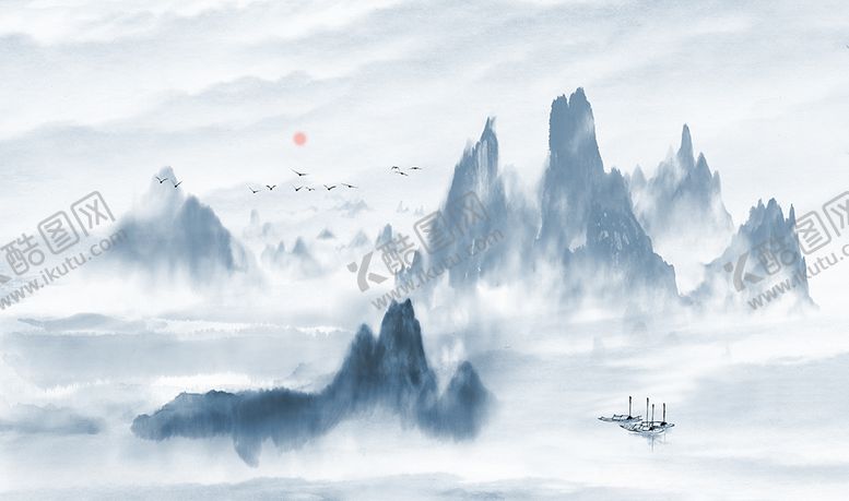 编号：92473106281953314500【酷图网】源文件下载-大理石水墨山水