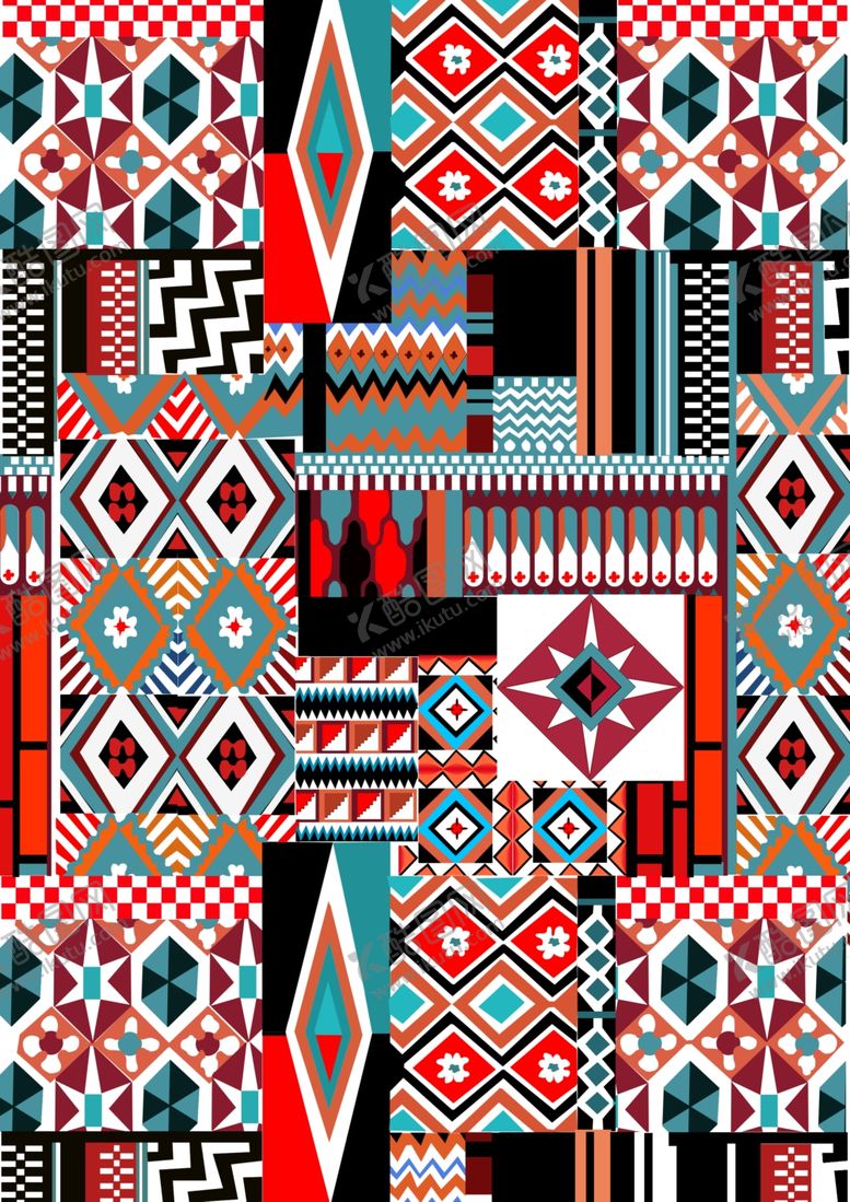 编号：48690910082313205333【酷图网】源文件下载-菱格纹民族部落装饰图形
