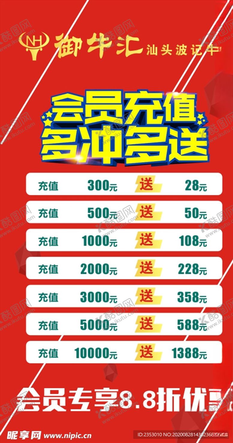 编号：37051905180023492567【酷图网】源文件下载-会员充值展架