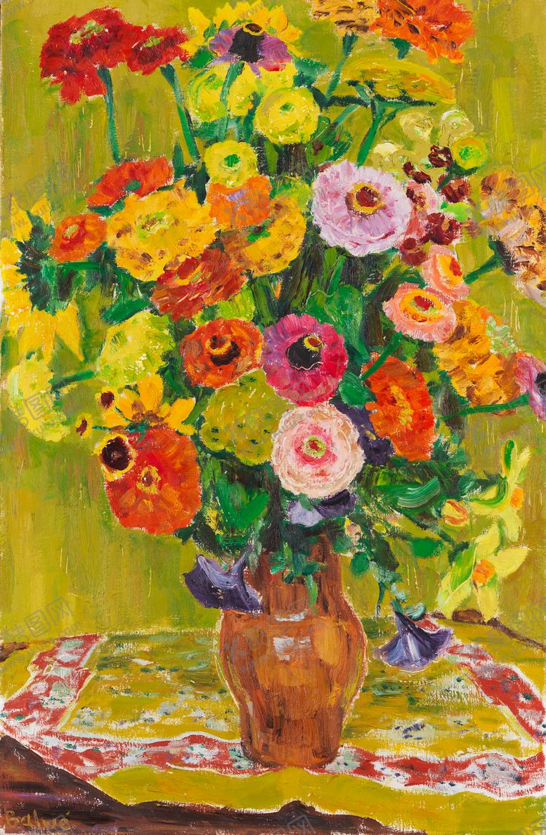 编号：47962910300315244038【酷图网】源文件下载-花卉景物欧美经典抽象油画