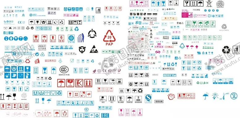 编号：26752702220959447234【酷图网】源文件下载-瓦楞纸箱常用标志