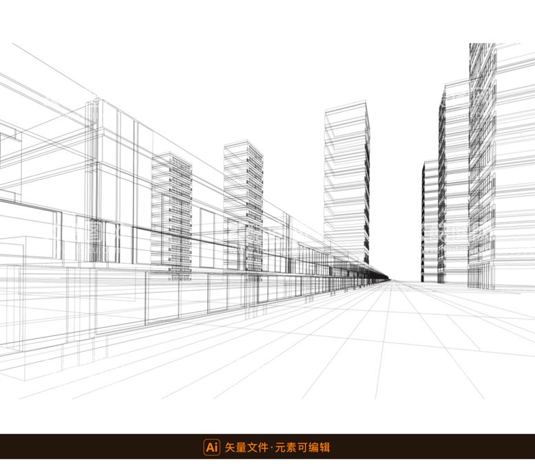 编号：80245909171929275604【酷图网】源文件下载-城市建筑透视线条