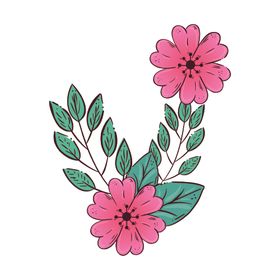 矢量手绘花朵